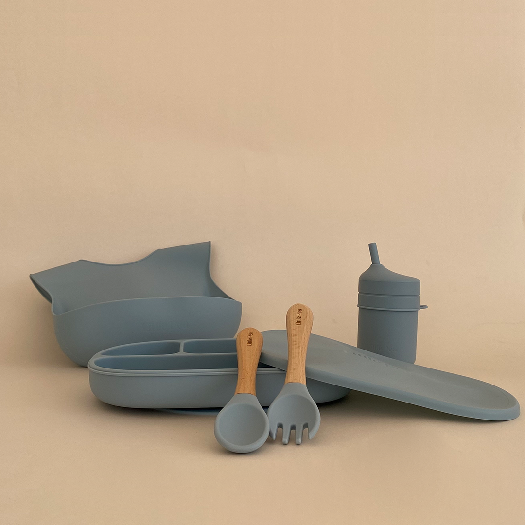 Kit Básico Alimentación Complementaria │ Dusty Blue
