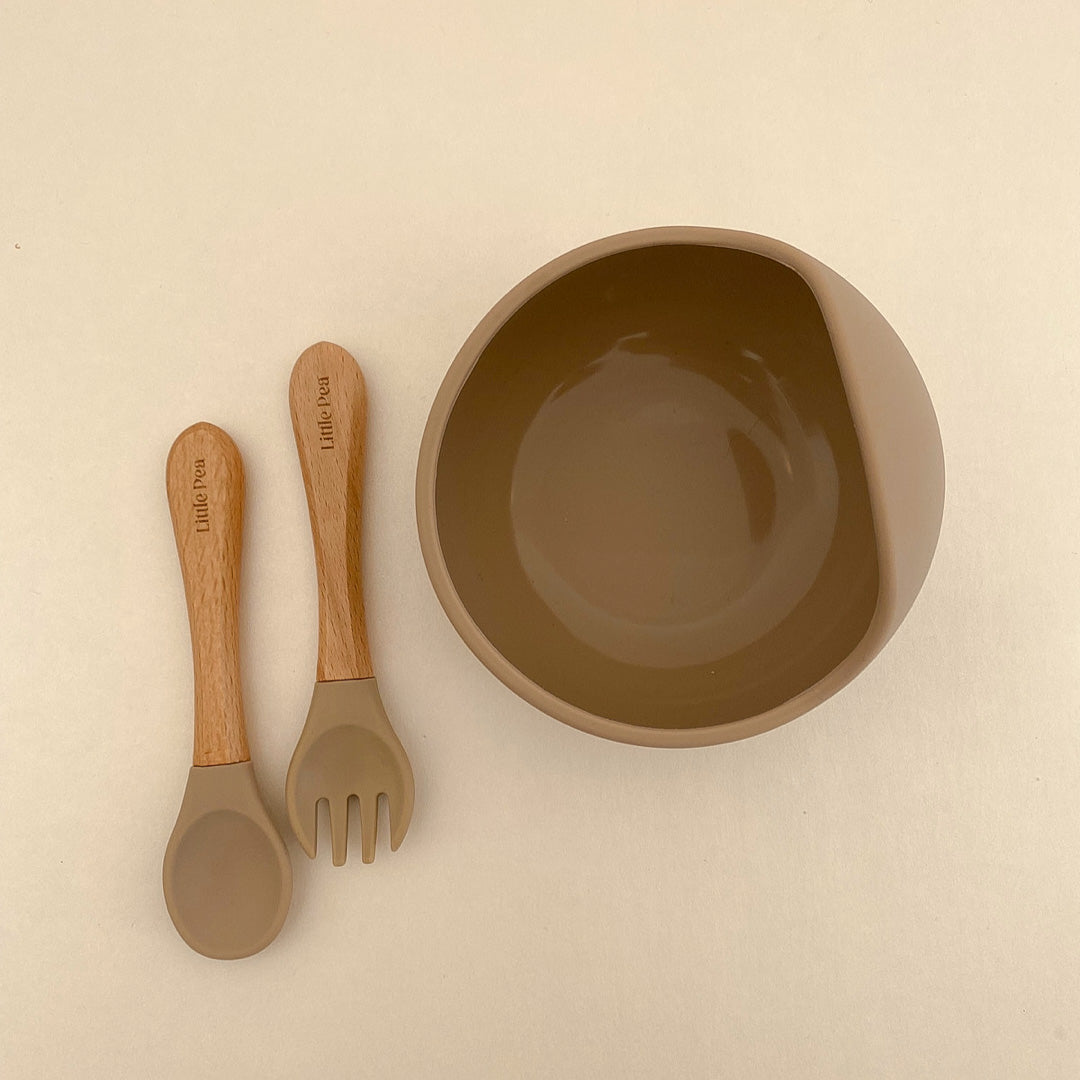 Bowl y cubiertos | Taupe