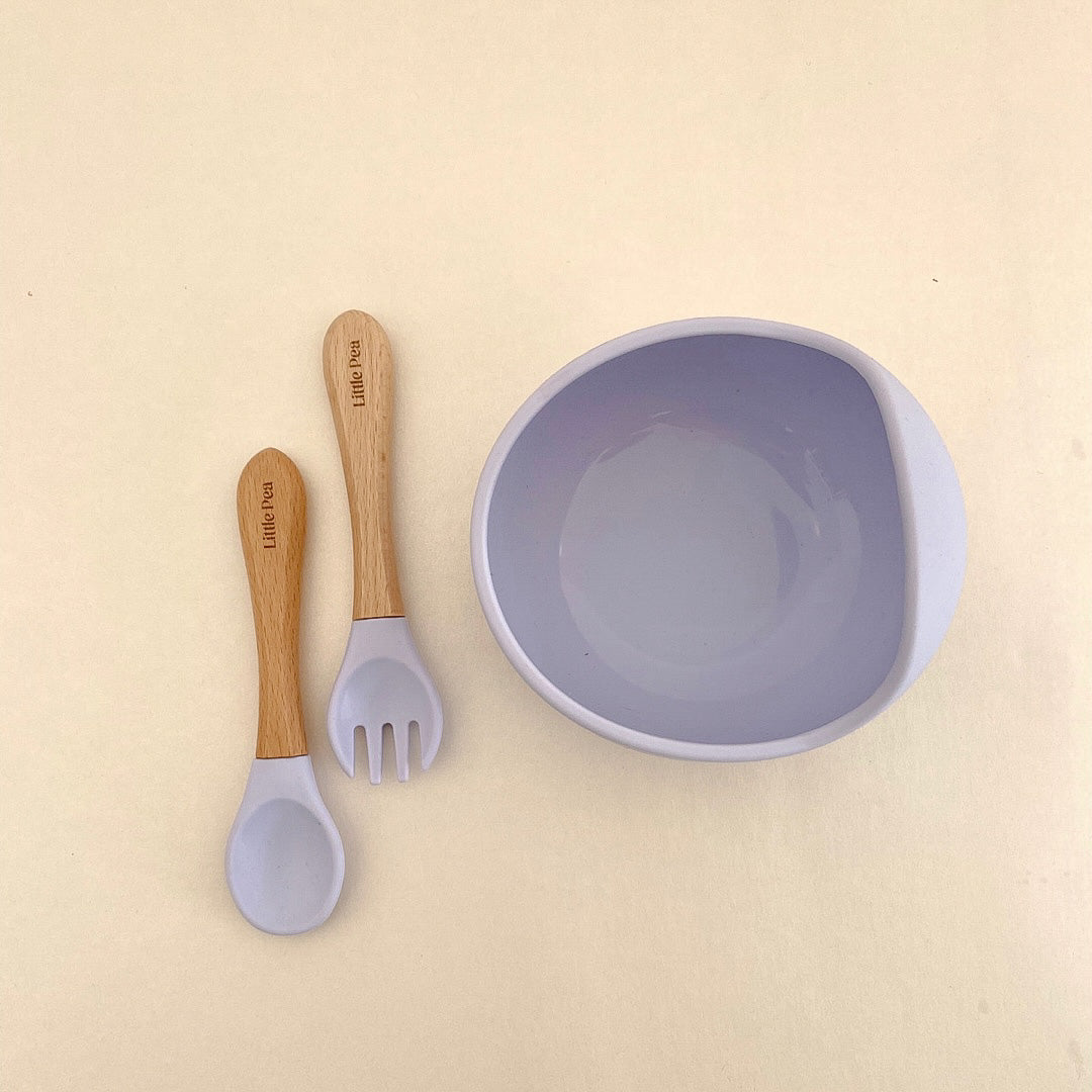 Bowl y cubiertos | Lila