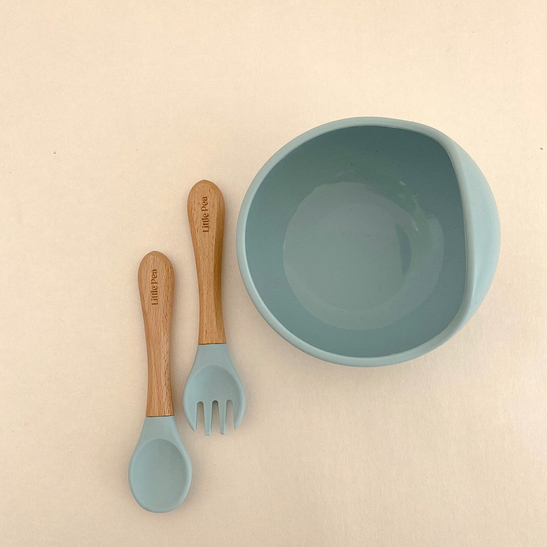 Bowl y cubiertos | Sky blue